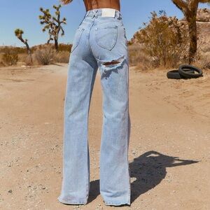 Oh Polly Light Blue Flare Jeans